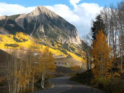 凤头山丘, 科罗拉多州, 山, 秋天, 自然, 道路, 景观