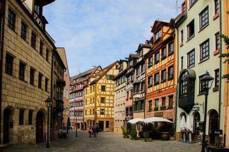 纽伦堡, 旧城, 中世纪, 桁架, weißgerbergasse, 小巷, 从历史上看