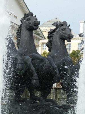 马, 喷泉, 莫斯科, 俄罗斯, 资本, 克里姆林宫, 公园