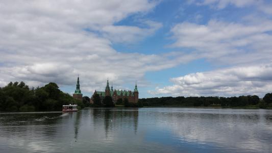 天空, 城堡, 湖