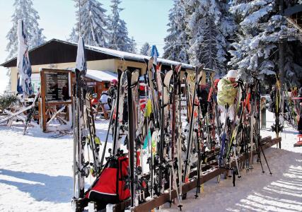 滑雪地域, 滑雪, 用滑雪板站立, 滑雪场, 暂停, 休息, 冬天