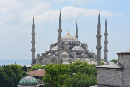 蓝色清真寺, 伊斯坦堡, 土耳其, 伊斯兰, 建筑, 旅行, 蓝色