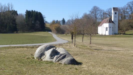 上部巴伐利亚, denklingen, 岩石, 脸上, 失落的脸庞, 复活节在教会