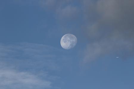 月亮, 天空, 蓝色, 满月, 自然, 云计算