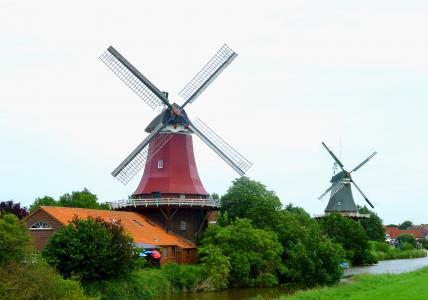 风车, 海岸, 北海, 德国