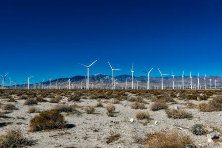 风电场, 加利福尼亚州, 沙漠, 能源, 涡轮机, 风车, 沙子