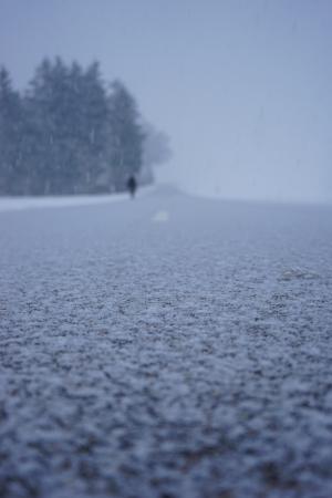 道路, 白雪皑皑, 降雪量, 雪花, 片状, 暴雪, 冬季风暴