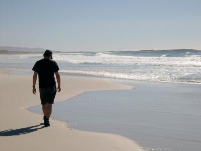 海滩, 放松, 夏季, 行走, 快乐, 户外, 生活方式