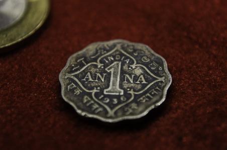 安娜, 硬币, 印度, 古代, 老, 货币, 钱