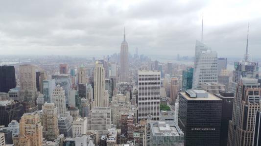 纽约, 帝国大厦, 城市, 都市, 多云, 摩天大楼