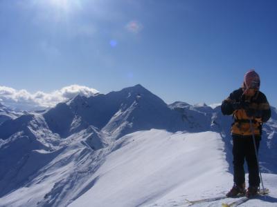 山, 顶部, 血统, 的雪, 徒步旅行, 滑雪, 一个极端