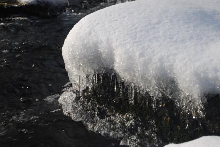 河, 冰柱, 冰, 雪, 挂, 冻结, 冬天