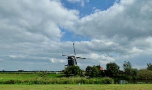 磨机, 云彩, 空气, 景观, 荷兰