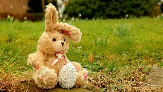 野兔, 软玩具, 织物, 毛绒玩具, 玩具熊, 可爱, 可爱