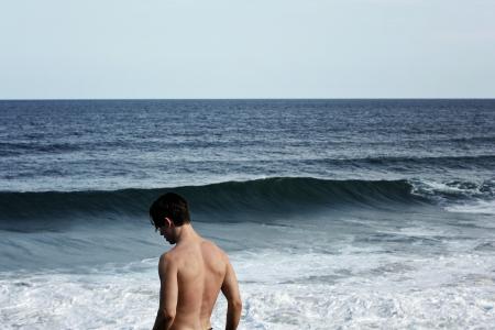 裸照, 男子, 海边, 白天, 海洋, 海, 水