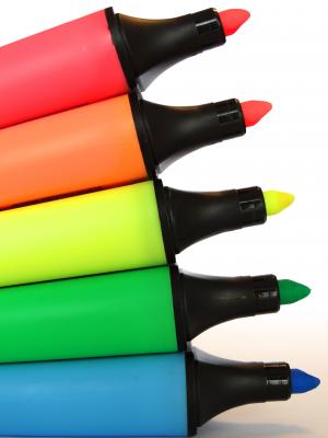 荧光笔, 荧光笔, 颜色, 多彩, 彩虹的颜色, 铅笔, 黄色