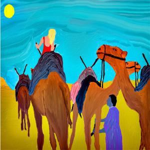 绘画, 颜色, 多彩, 颜色游戏骆驼, 沙漠, 沙子, 背景