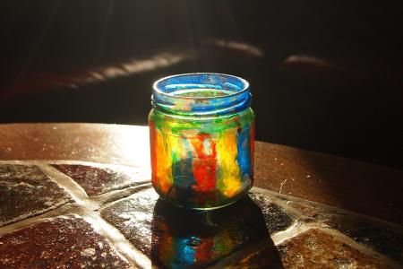 玻璃, 罐子里, 玻璃漆, 修补, 染料, 彩色