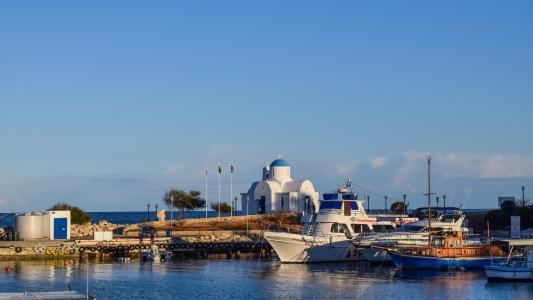 塞浦路斯, protaras, 港口, 岛屿, 捕鱼住房, 地中海, 风光