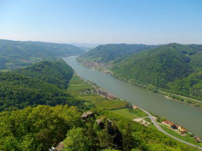 夏季, 多瑙河, aggstein, 瓦豪, 河, 自然, 景观