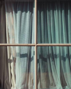 窗口, 玻璃, 早上, 阳光明媚, 白天, 窗帘