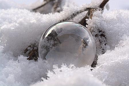 肥皂泡, 冰冻的泡泡, 冻结, 寒冷, 感冒, 雪, 球