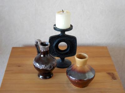 蜡烛, 烛台, 花瓶, 装饰, 客厅, 表, 木材-材料