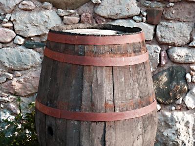 木桶, 葡萄酒, 老, 木材, 铁, 酒厂