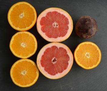 甜菜根, 葡萄柚, 橙色, 食品, 水果, 新鲜, 柑橘类水果