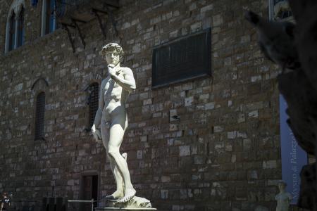 大卫 ·, 雕像, 弗洛伦斯, 欧洲, 意大利, 托斯卡纳, 米开朗基罗