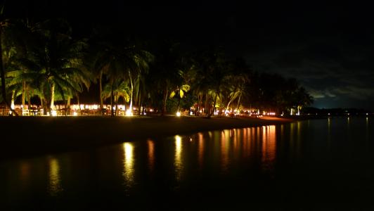 夜间拍摄, 海滩, 海岛天堂, lankanfushi, 沙滩晚餐, 吃, 假日