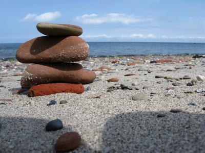 北海, 黑尔戈兰, 海滩, 石头, 沙子, 海, 水