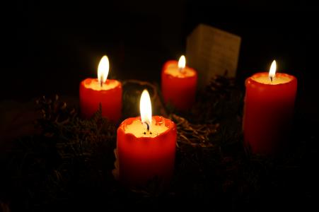 到来花圈, 蜡烛, 来临, 12 月, 冬天, 灯, 圣诞节的时候