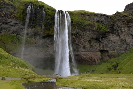seljalandasfoss, 瀑布, 景观, 自然, 冰岛, 水, 力