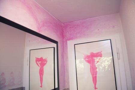 室内设计, 壁画, 涂鸦, 时尚, 绘画, 粉色, 镜子