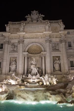 罗马, 意大利, 喷泉, 特雷维, 晚上, 点亮, 古代