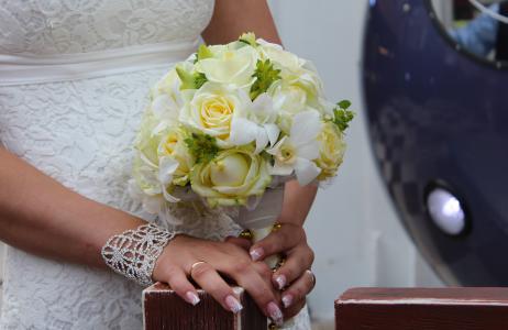 婚礼, 花束, 玫瑰, 穿衣服, 手镯, 修指甲, 戒指