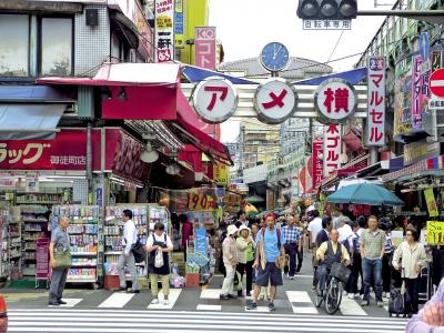 日本, 上野, 日语, 街道, 标志, 商店, 人群