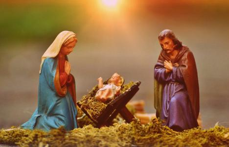 圣诞婴儿床图, 玛丽和约瑟夫, 耶稣, 图, 婴儿床, 儿童, 圣诞节