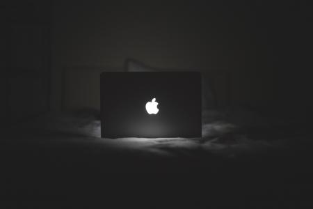 macbook, 苹果, 光, 笔记本电脑, 计算机, 晚上, 床上