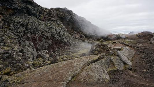火山, 熔岩, 蒸, 冰岛
