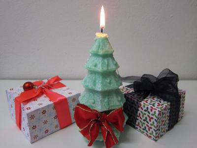 圣诞树, 圣诞树, 蜡烛, 圣诞节, 绿色, 礼物, 本