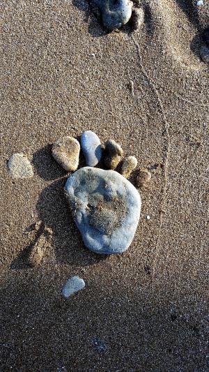 石头, 海滩, 意大利, 双脚, 沙子, 组成, 海