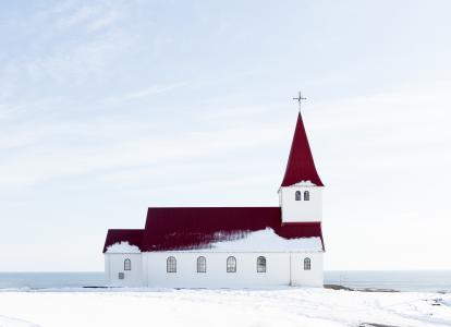 教会, 雪, 冬天, 建设, 白色, 感冒, 基督教
