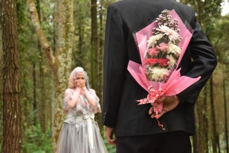 flowerbouquet, 新娘, 婚礼