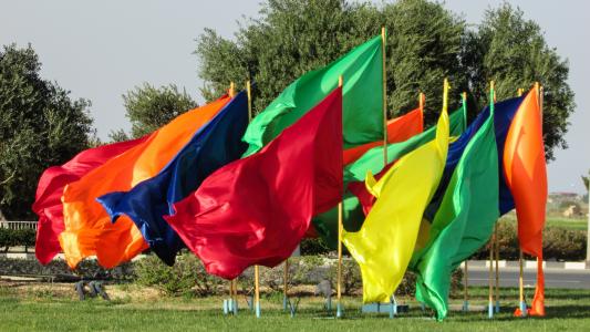 旗帜, 颜色, 多彩, 节日, 嘉年华, 塞浦路斯, 帕拉利姆尼