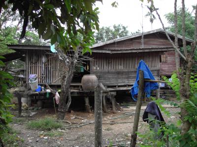 小木屋, 老, 风化, 木材, 泰国, 泰语