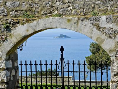 岛屿, 拱, 风景名胜, 地中海, 视图, 窗口, 石头