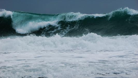 波, 粉碎, 风, 风暴, 海, 水, 海岸