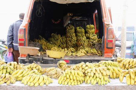 香蕉, 市场, 市场摊位, 购买, 水果, 健康, 维生素